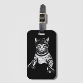 Gangster Cat Tattoo Art | Cool Streetwear Kitty ラゲッジタグ
