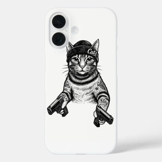 Gangster Cat Tattoo Art | Cool Streetwear Kitty Case-Mate iPhoneケース (裏面)