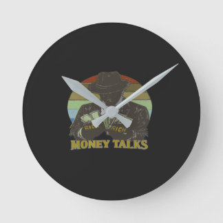 Gangster counting cash ラウンド壁時計