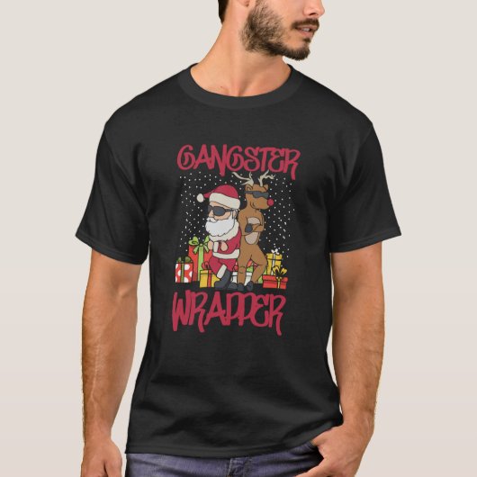 Gangster Wrapper Ugly Christmas Sweater Funny Pun  Tシャツ (正面)