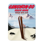 Gangwon do korea スキーポスター マグネット (縦)