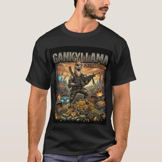 GankyLlamaランボーサインTシャツ Tシャツ (正面)