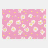 Gänseblümchen rosa, lila. ラッピングペーパーシート (正面3)