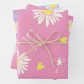 Gänseblümchen rosa, lila. ラッピングペーパーシート (インサイチュ)
