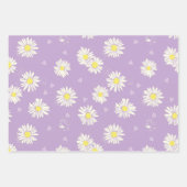 Gänseblümchen rosa, lila. ラッピングペーパーシート (正面3)