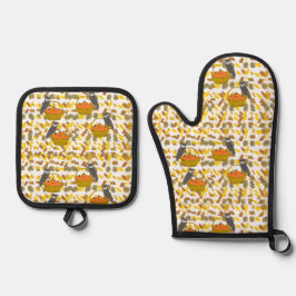 Gant de Cuisine et Manique Panier de Citrouilles 鍋つかみ&鍋敷きセット