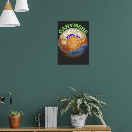 Ganymede vs Mercury Poster | Space Size Comparison ポスター (リビング1)
