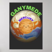 Ganymede vs Mercury Poster | Space Size Comparison ポスター (正面)
