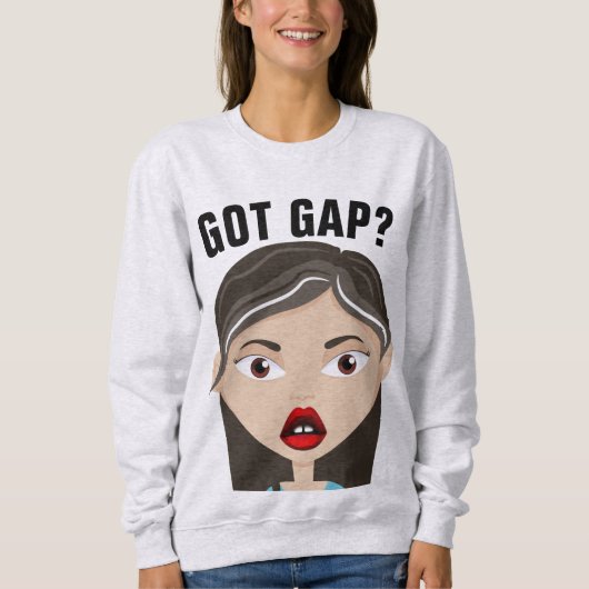GAP TOOTHかわいい女の子アートTシャツ スウェットシャツ (正面)