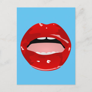 Gap tooth girl 'red lips"はがき ポストカード