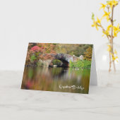 Gapstow Bridge, Central Park, NYC - Hカード カード (黄色い花)