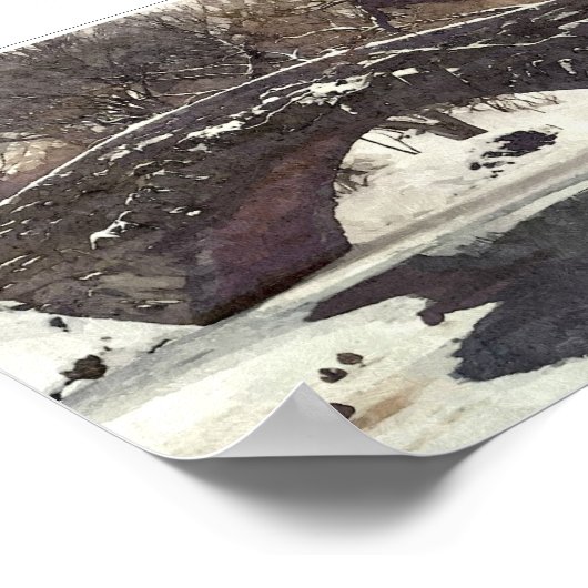 GAPSTOW BRIDGE IN CENTRAL PARK IN WINTER POSTER ポスター (角)