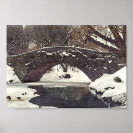 GAPSTOW BRIDGE IN CENTRAL PARK IN WINTER POSTER ポスター