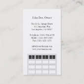 Garage Door Companyかクラシックな白 名刺 (裏面)