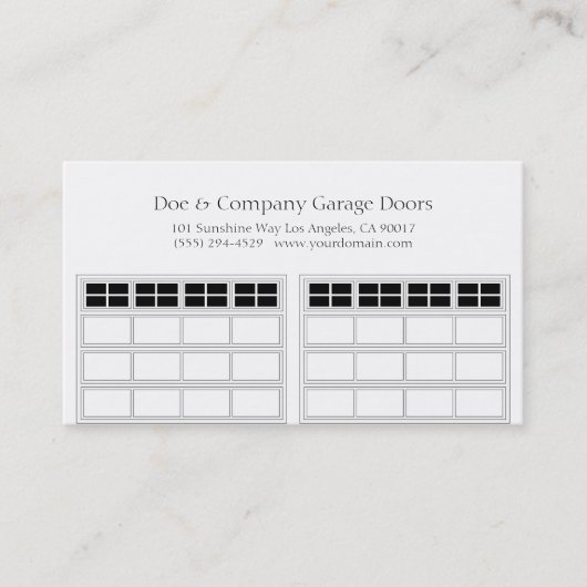 Garage Door Companyかクラシックな白 名刺 (正面)