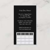 Garage Door Companyかクラシックの黒 名刺 (裏面)