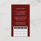 Garage Door Companyか暗いさくらんぼ 名刺 (裏面)