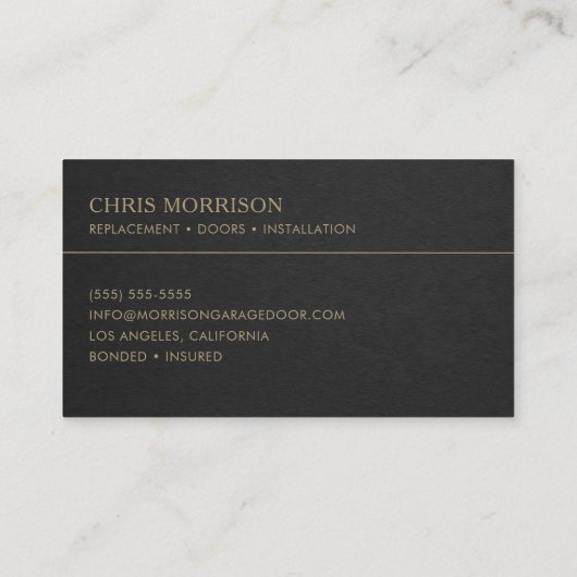 Garage Door Replacement Business Card 名刺 (裏面)