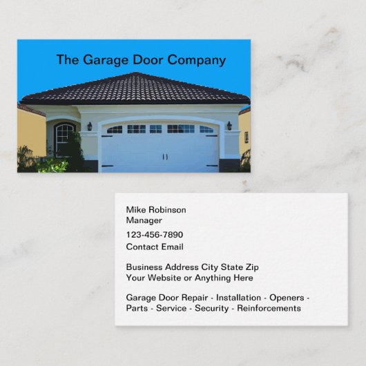 Garage Door Services And Repair Business Cards 名刺 (正面/裏面)