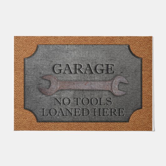 Garage No Tools Loaned Here Funny ドアマット (正面)