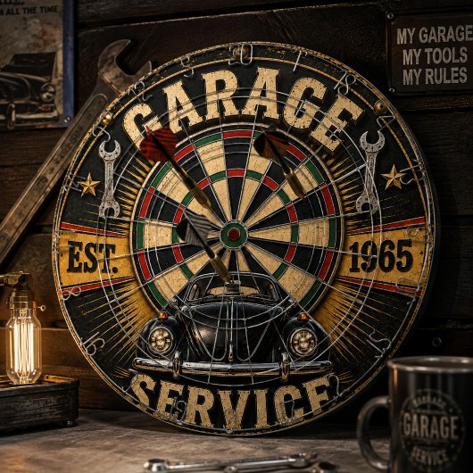 Garage Service Classic Beetle Mechanic Workshop ダーツボード