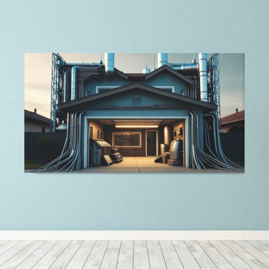 Garage Tech Upgrade canvas print キャンバスプリント (インサイチュ (ウッドフロア))