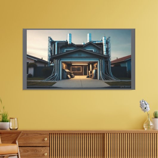 Garage Tech Upgrade canvas print キャンバスプリント (インサイチュ (リビング))