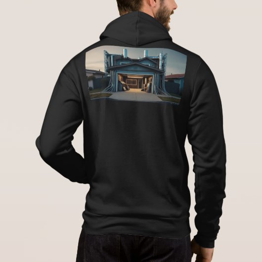 Garage Tech Upgrade men black Bella hoodie back パーカ (裏面)