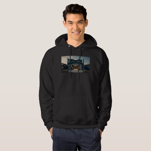 Garage Tech Upgrade men black hooded sweatshirt パーカ (正面フル)