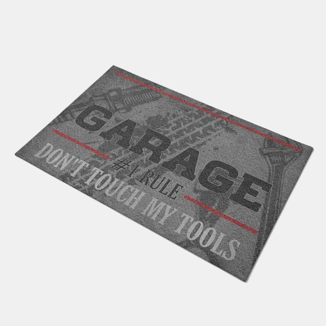 Garage Welcome Mats,Doormat Garage, Custom Garage ドアマット (アングル)
