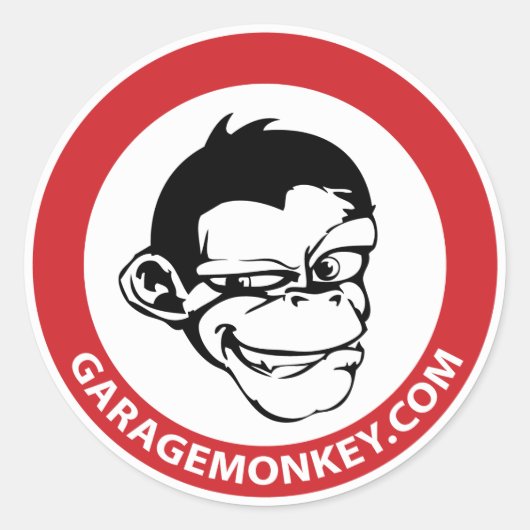 GarageMonkeyシール ラウンドシール (正面)