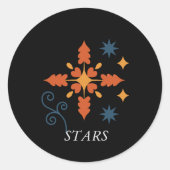 Garamond Italicフォントラベル ラウンドシール (正面)