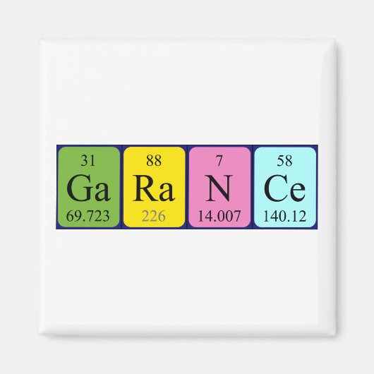 Garance期別表名磁石 マグネット (正面)