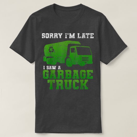 Garbage Smiling Truck Dirty Cans Recycling Day Dus Tシャツ (デザイン正面)