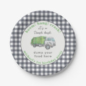 Garbage Trash Truck Birthday Personalized Funny ペーパープレート (正面)