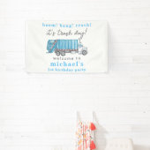 Garbage Trash Truck Blue Boys 1st Birthday Welcome 横断幕 (インサイチュ)