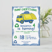 Garbage Truck 4th Birthday Invitation  招待状 (スタンド正面)