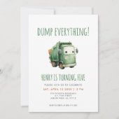 Garbage Truck Birthday 招待状 (正面)