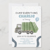Garbage Truck Birthday Party Invitation 招待状 (正面)