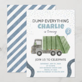 Garbage Truck Birthday Party Invitation 招待状 (正面/裏面)