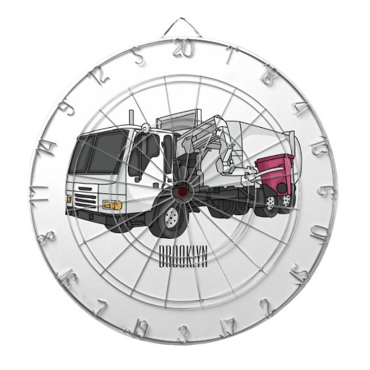 Garbage truck cartoon illustration  ダーツボード (正面)