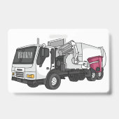Garbage truck cartoon illustration バッジ (裏面)
