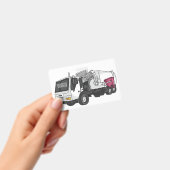 Garbage truck cartoon illustration バッジ (手持ち)