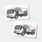 Garbage truck cartoon illustration バッジ (正面＆裏面)