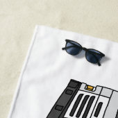 Garbage truck cartoon illustration ビーチタオル (インサイチュ)