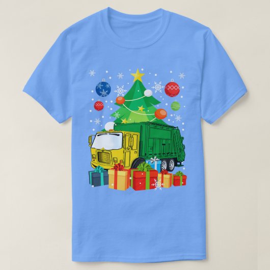 Garbage Truck Christmas Tree Lights Ornament Decor Tシャツ (デザイン正面)