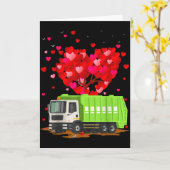 Garbage Truck Lover Heart Shape Garbage Truck Vale カード (黄色い花)