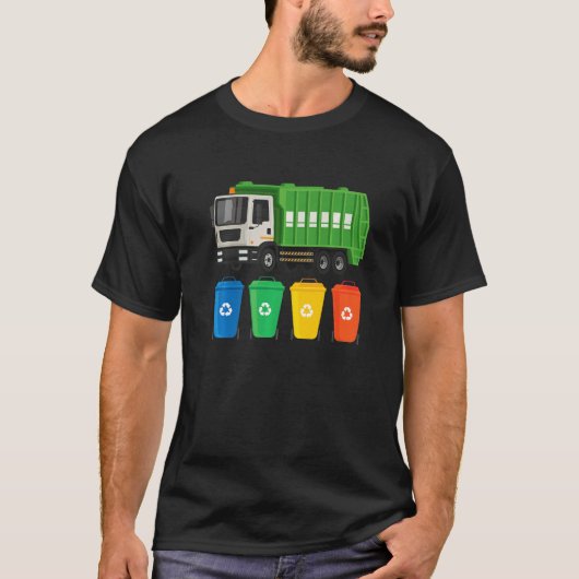 Garbage Truck  Truck Trash Recycling  Waste Manage Tシャツ (正面)