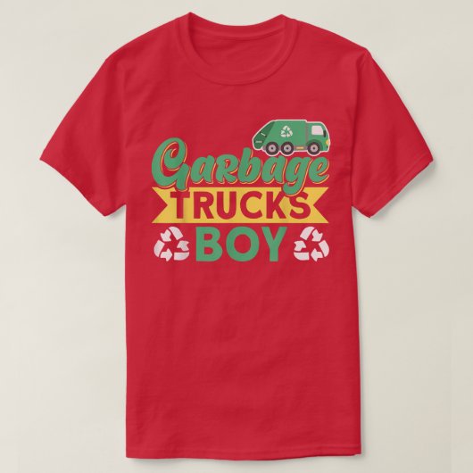 Garbage Trucks Boy Waste Management Garbage Truck  Tシャツ (デザイン正面)