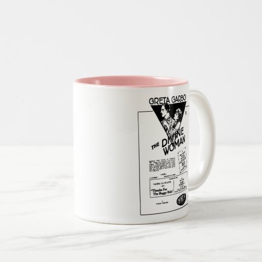 Garboの神の女性1928年の映画広告 ツートーンマグカップ (正面右)